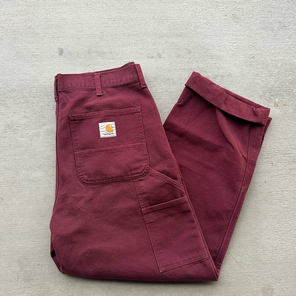 Carhartt Work In Progress (WIP) double knee pants 33x32 Malbec (aged canvas)